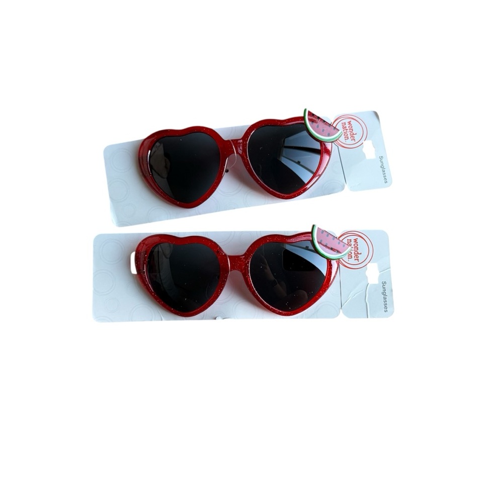 NWT Wonder Nation Girls Baby‎ Heart-Shaped Red Summer Vacation Sunglasses
